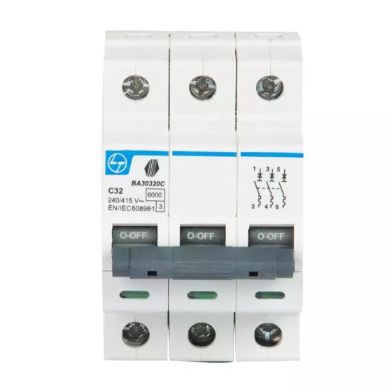 BA30160C L&T - 16A TP 6KA TYPE C MCB